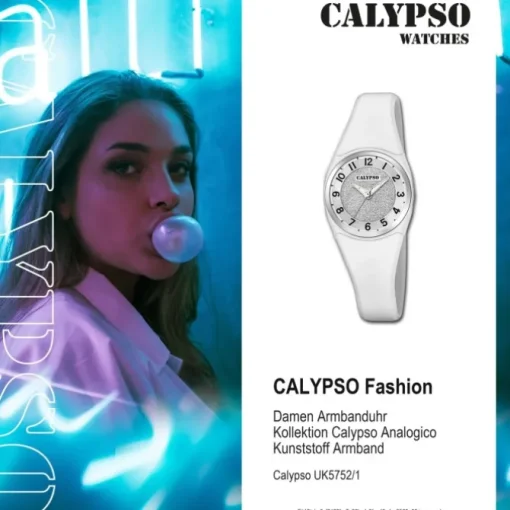 Calypso Damen Armbanduhr Trendy K5752/1 Quarzwerk-Uhr PU weiß UK5752/1