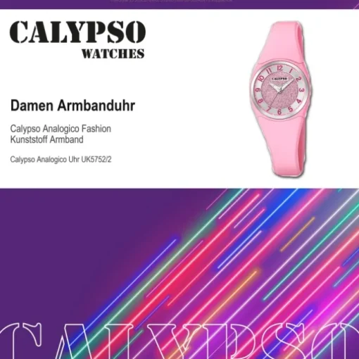 Calypso Damen Armbanduhr Trendy K5752/2 Quarzwerk-Uhr PU rosa UK5752/2