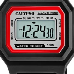 Calypso Damen Herren Armbanduhr K5802/6 Digital Kunststoff schwarz UK5802/6