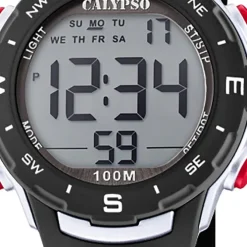 Calypso Damen Herren Armbanduhr K5801/6 Digital Kunststoff schwarz UK5801/6