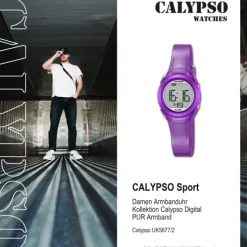 Calypso Damen-Armbanduhr Dame/Boy digital Quarz PU lila UK5677/2