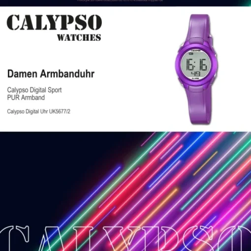 Calypso Damen-Armbanduhr Dame/Boy digital Quarz PU lila UK5677/2