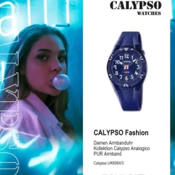 CALYPSO Damen-Armbanduhr Fashion analog Quarz-Uhr PU dunkelblau UK6064/3