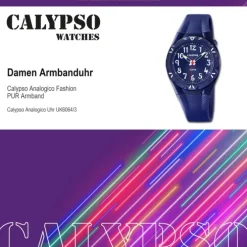 CALYPSO Damen-Armbanduhr Fashion analog Quarz-Uhr PU dunkelblau UK6064/3