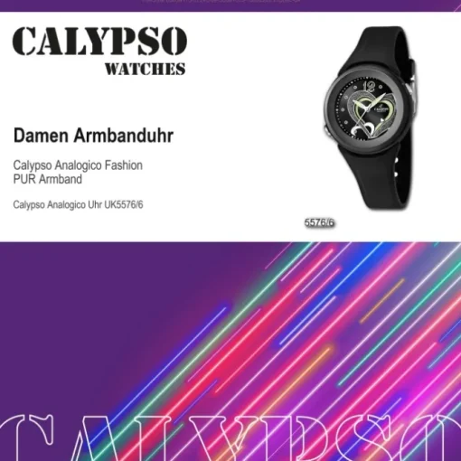 CALYPSO Damen-Armbanduhr Fashion analog Quarz-Uhr PU schwarz UK5576/6