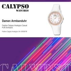 Calypso Damenuhr PUR weiß Calypso Analogico Armbanduhr UK5567/B