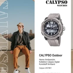 Calypso Herren Armbanduhr K5796/1 Analog-Digital Kunststoff grau UK5796/1