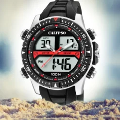 Calypso Herren Armbanduhr Street Style K5773/4 Quarz-Uhr PU schwarz UK5773/4