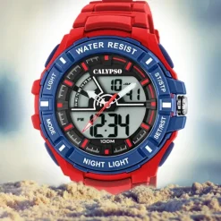 Calypso Herren Armbanduhr Street Style K5769/3 Quarz-Uhr PU rot UK5769/3