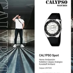 Calypso Herren Armbanduhr Street Style K5753/5 Quarz-Uhr PU schwarz UK5753/5