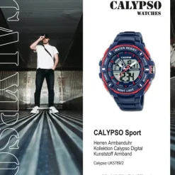 Calypso Herren Armbanduhr Street Style K5769/2 Quarz-Uhr PU blau UK5769/2