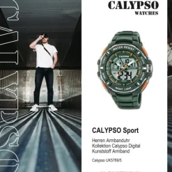 Calypso Herren Armbanduhr Street Style K5769/5 Quarz-Uhr PU grün UK5769/5