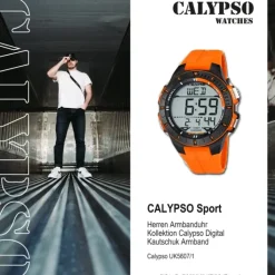 Calypso Herren Funktionsuhr orange-schwarz Uhren Kollektion UK5607/1