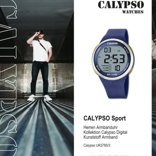 Calypso Herren Jugend Armbanduhr Sport K5785/3 Digital Kunststoff blau UK5785/3
