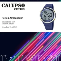 Calypso Herren Jugend Armbanduhr Sport K5785/3 Digital Kunststoff blau UK5785/3