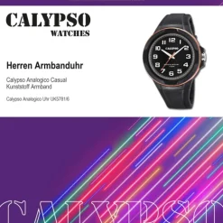 Calypso Herren Jugend Armbanduhr K5781/6 Analog Kunststoff schwarz UK5781/6