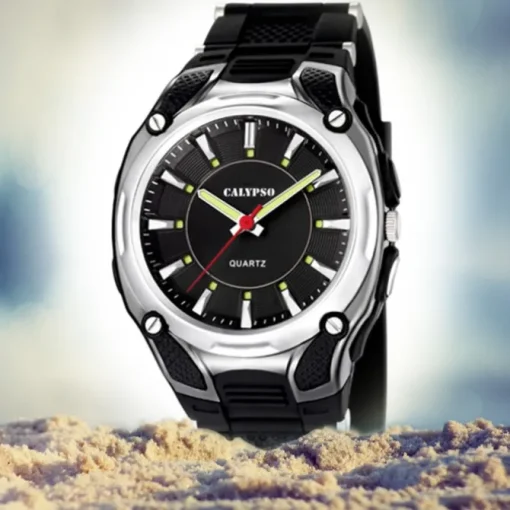 CALYPSO Herren-Armbanduhr Sport analog Quarz-Uhr PU schwarz UK5560/2
