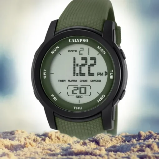 Calypso Herren-Armbanduhr Digital for Man digital Quarz PU grün UK5698/4