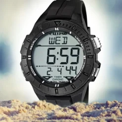 CALYPSO Herren-Armbanduhr Sport Funktinsuhr Quarz-Uhr PU schwarz UK5607/6