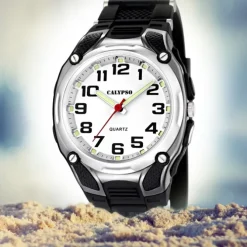 CALYPSO Herren-Armbanduhr Sport analog Quarz-Uhr PU schwarz UK5560/4