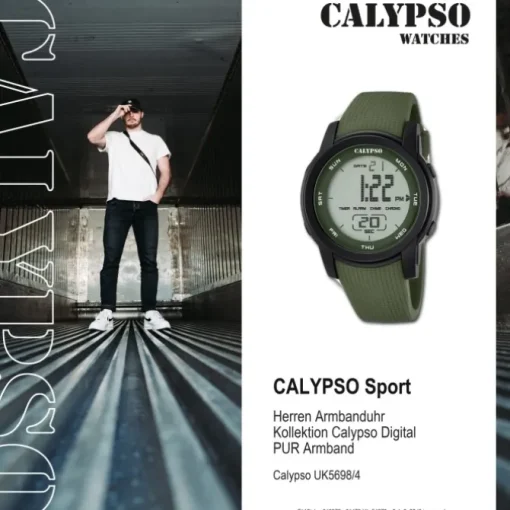 Calypso Herren-Armbanduhr Digital for Man digital Quarz PU grün UK5698/4