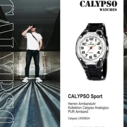 CALYPSO Herren-Armbanduhr Sport analog Quarz-Uhr PU schwarz UK5560/4