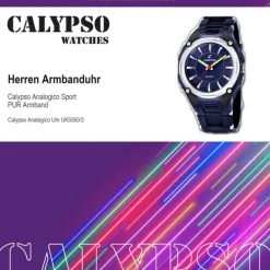 CALYPSO Herren-Armbanduhr Sport analog Quarz-Uhr PU dunkelblau UK5560/3