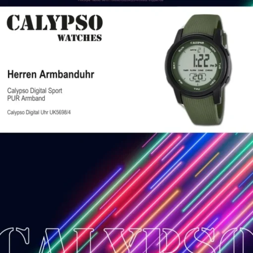 Calypso Herren-Armbanduhr Digital for Man digital Quarz PU grün UK5698/4