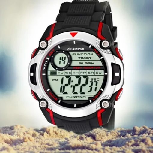 Calypso Herrenchrono schwarz-rot Digital Uhren Kollektion UK5577/4