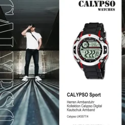Calypso Herrenchrono schwarz-rot Digital Uhren Kollektion UK5577/4