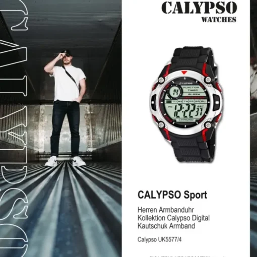 Calypso Herrenchrono schwarz-rot Digital Uhren Kollektion UK5577/4