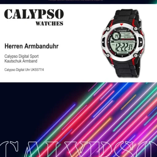 Calypso Herrenchrono schwarz-rot Digital Uhren Kollektion UK5577/4