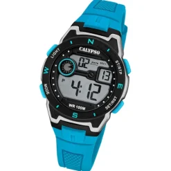 Calypso Herrenuhr Kautschuk hellblau Calypso Digital Armbanduhr UK5853/1