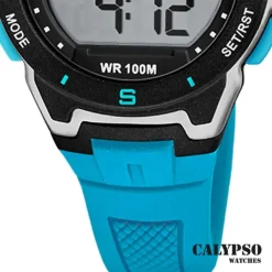 Calypso Herrenuhr Kautschuk hellblau Calypso Digital Armbanduhr UK5853/1