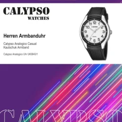 Calypso Herrenuhr Kautschuk schwarz Calypso Analogico Armbanduhr UK5843/1