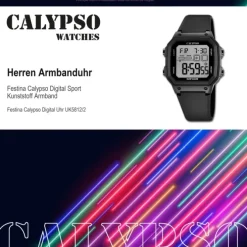 Calypso Herrenuhr Kunststoff blau Calypso Digital Armbanduhr UK5812/2