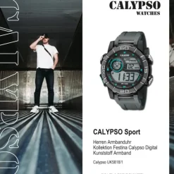 Calypso Herrenuhr Kunststoff grau Calypso Digital Armbanduhr UK5818/1
