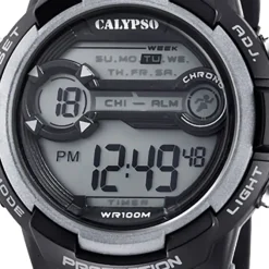 Calypso Jugend Armbanduhr Sport K5808/4 Digital Kunststoff schwarz grau UK5808/4