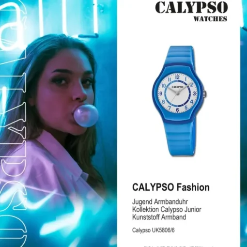 Calypso Jugend Armbanduhr Junior K5806/6 Analog Kunststoff blau UK5806/6