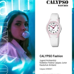 Calypso Jugenduhr Kautschuk weiß Calypso Junior Armbanduhr UK5834/1