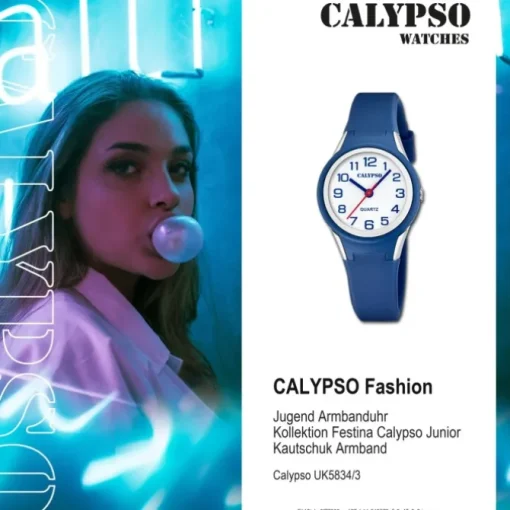 Calypso Jugenduhr Kautschuk blau Calypso Junior Armbanduhr UK5834/3