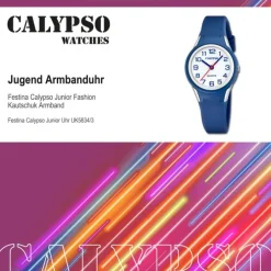 Calypso Jugenduhr Kautschuk blau Calypso Junior Armbanduhr UK5834/3
