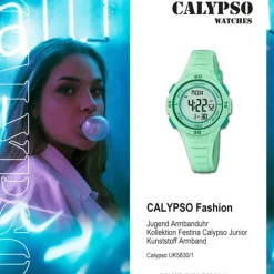 Calypso Jugenduhr Kunststoff mintgrün Calypso Junior Armbanduhr UK5830/1