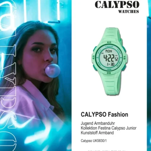 Calypso Jugenduhr Kunststoff mintgrün Calypso Junior Armbanduhr UK5830/1