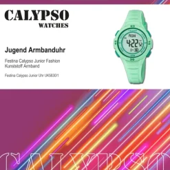 Calypso Jugenduhr Kunststoff mintgrün Calypso Junior Armbanduhr UK5830/1