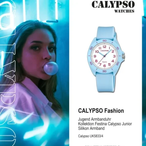 Calypso Jugenduhr Silikon hellblau Calypso Junior Armbanduhr UK5833/4