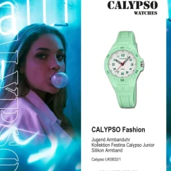 Calypso Jugenduhr Silikon mintgrün Calypso Junior Armbanduhr UK5832/1
