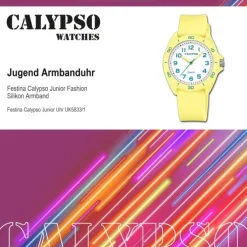 Calypso Jugenduhr Silikon hellgelb Calypso Junior Armbanduhr UK5833/1