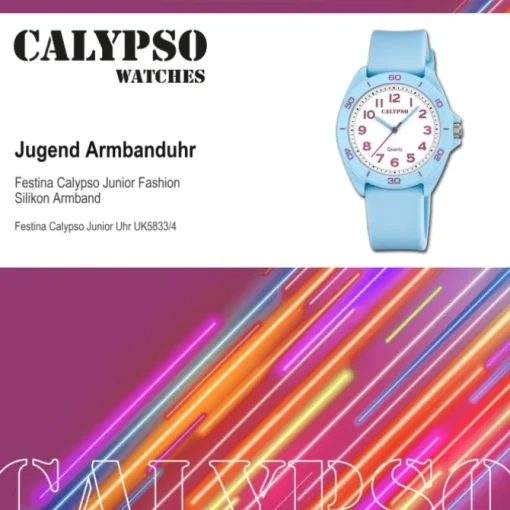 Calypso Jugenduhr Silikon hellblau Calypso Junior Armbanduhr UK5833/4