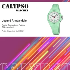Calypso Jugenduhr Silikon mintgrün Calypso Junior Armbanduhr UK5832/1